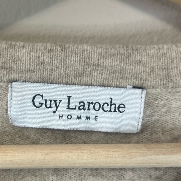 Guy Laroche homme Tan wool pull over sweater, size medium - Picture 2 of 8